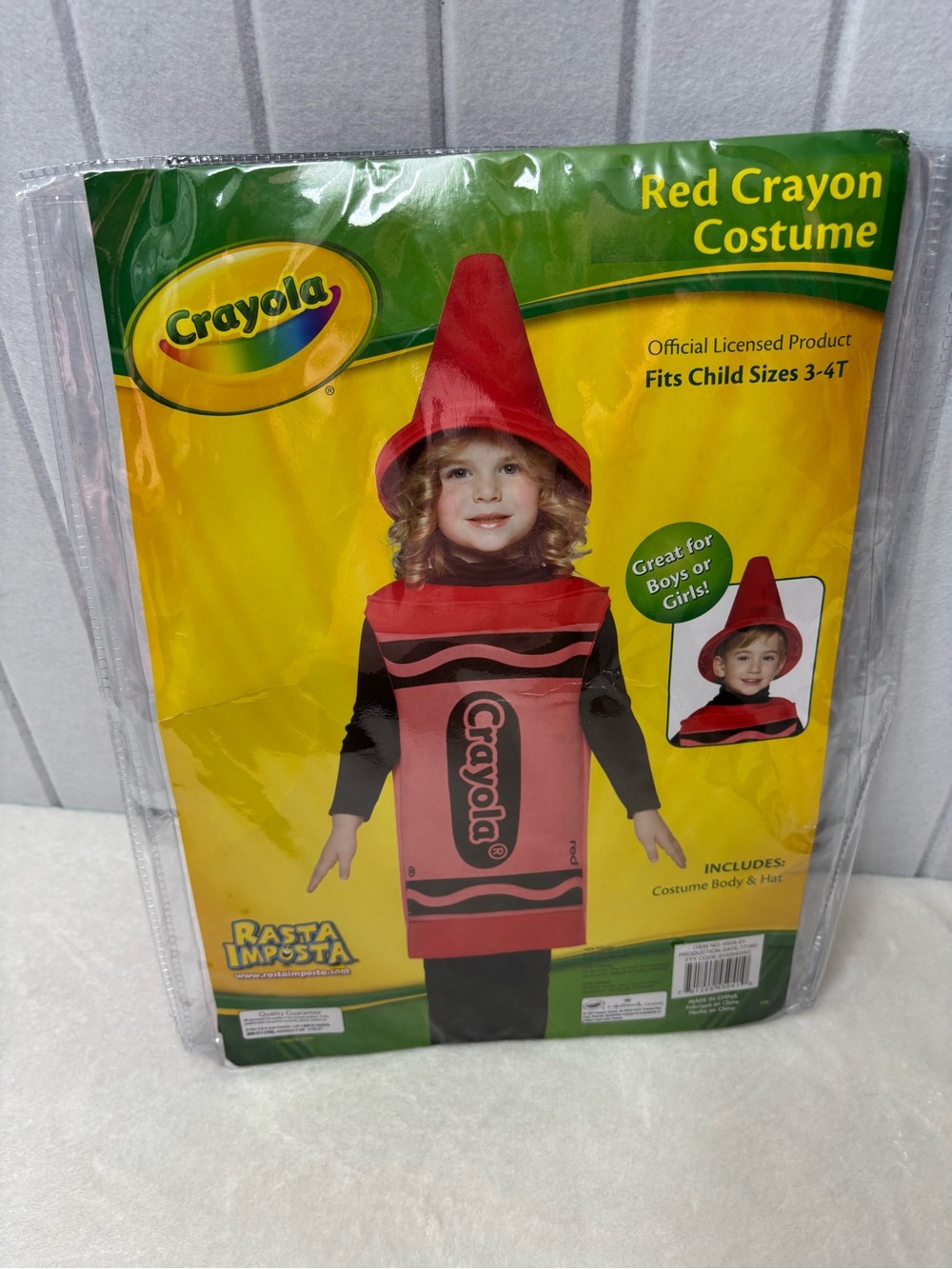 Crayola Red Crayon Kids Costume with Black Accents Child 3-4 T
